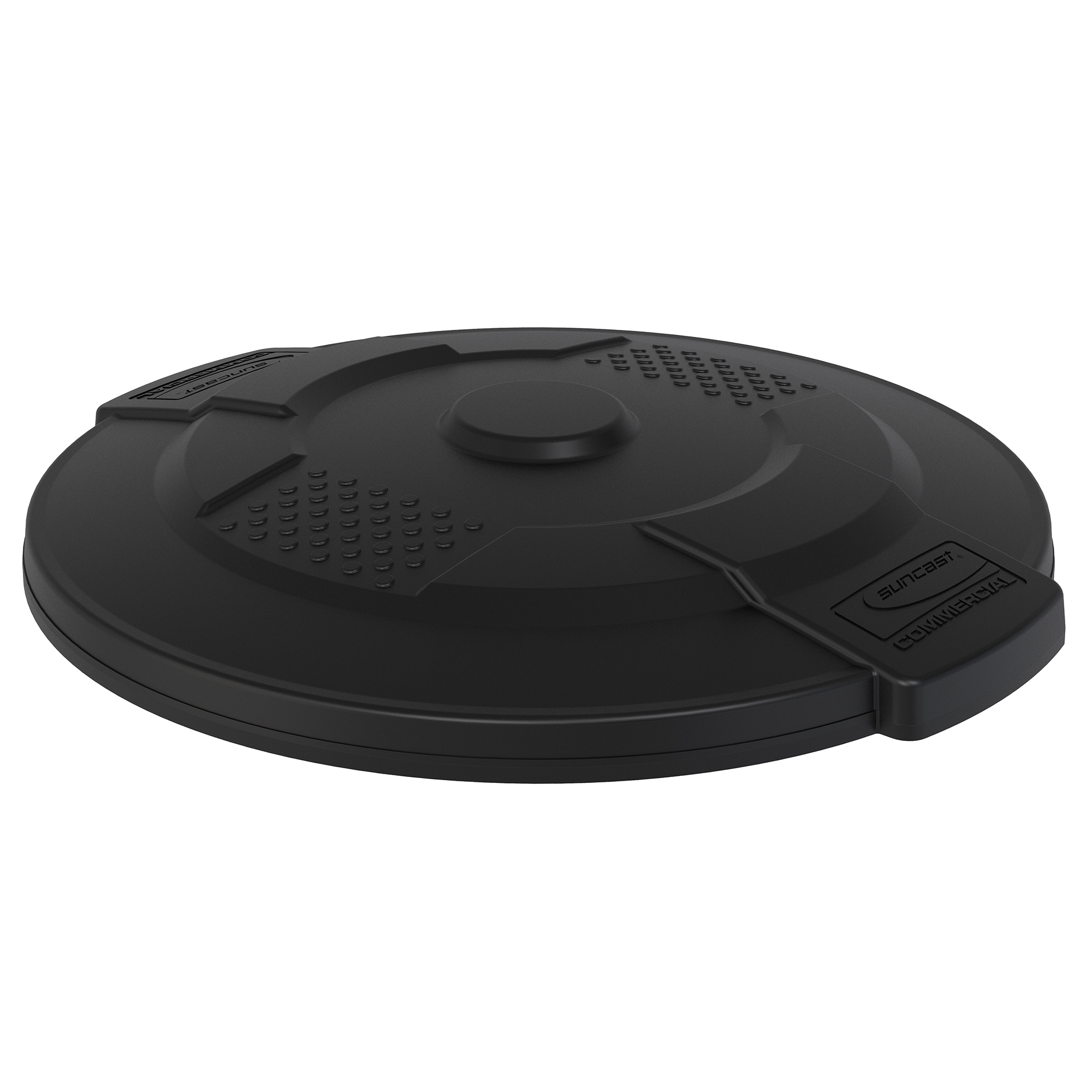 Suncast, 32 Gallon Utility Trash Can Lid, Color Family Black, Material Resin, Model# TCU32GLIDD